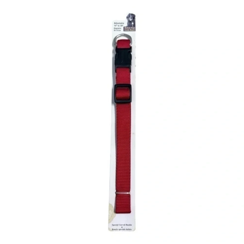 New Hartz Adjustable Dog Collar Medium Size Adjustable 14-20 inches Red